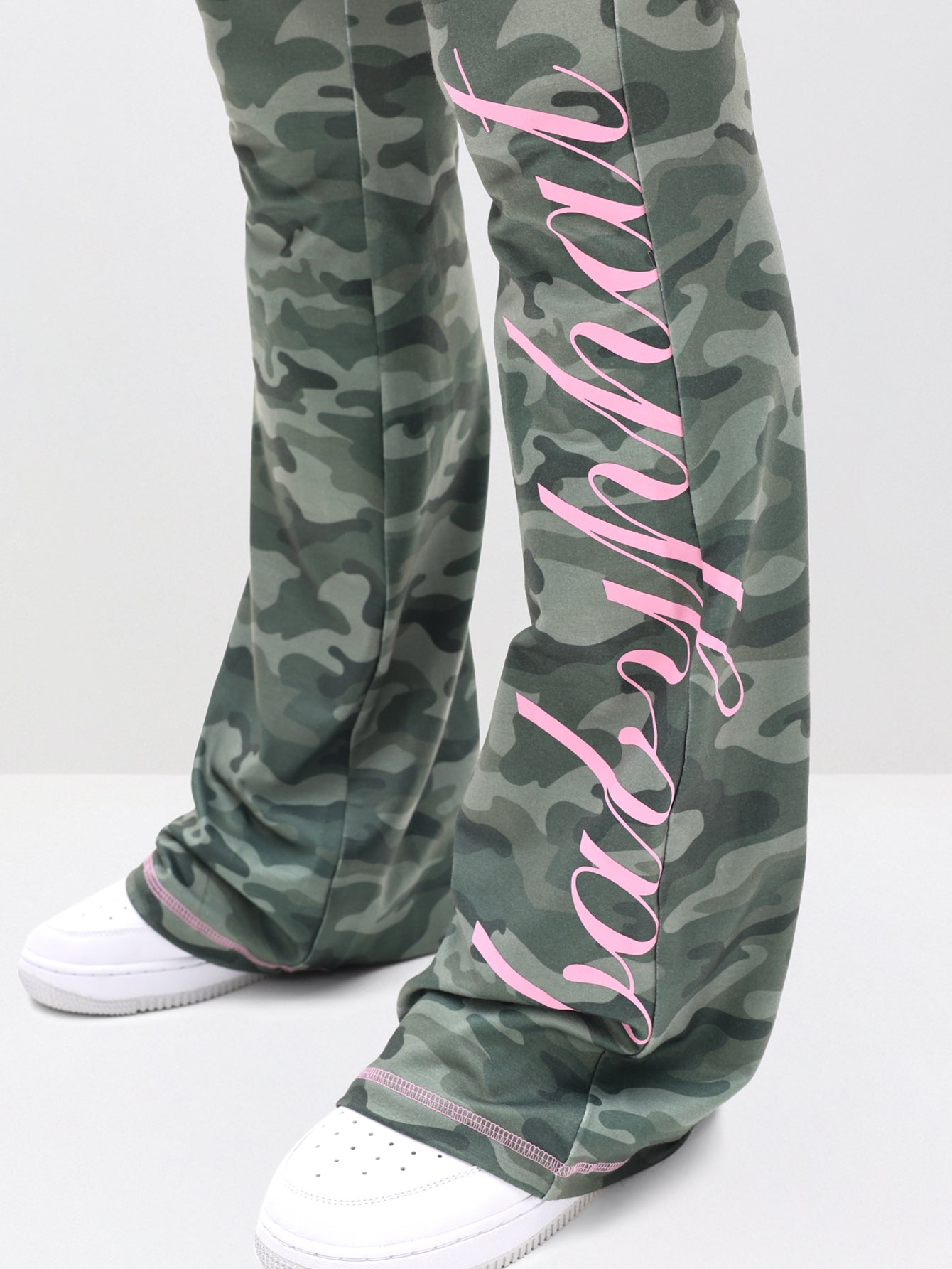 Fold Over Flare Leggings in Camo