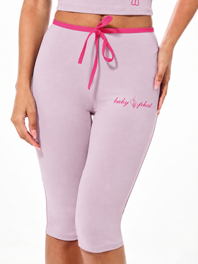 Contrast Capri Leggings with Bow Detail