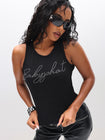 Graphic Vest Top with Rhinestones