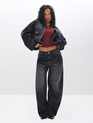 Barrel Jeans with Panelling