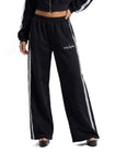Wide Leg Jogger With Rhinestone Trim