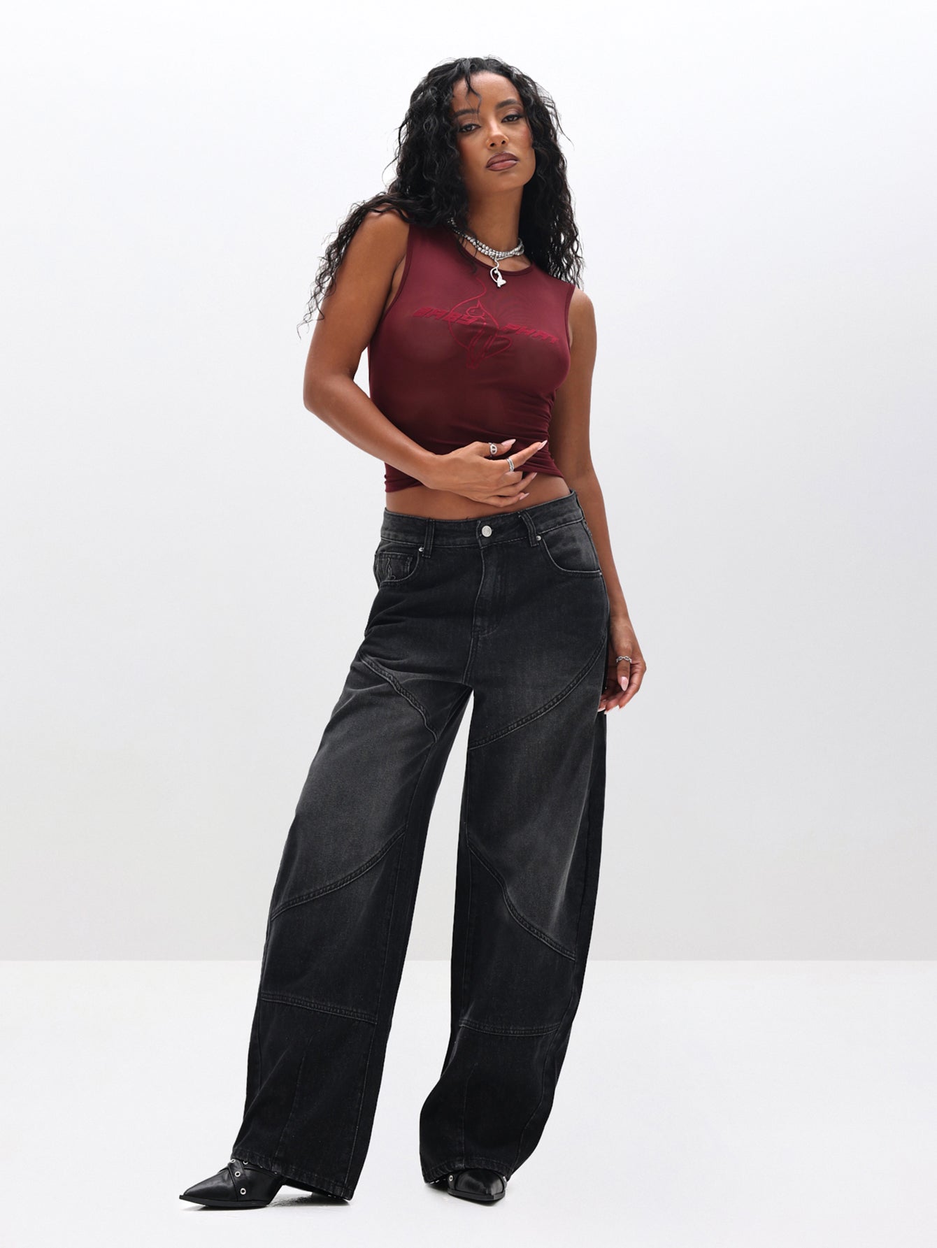 Sleeveless Sheer Mesh Top