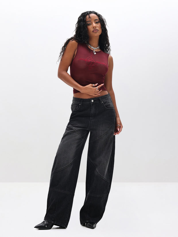 Sleeveless Sheer Mesh Top