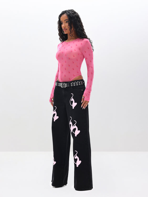 Mesh Long Sleeve Bodysuit