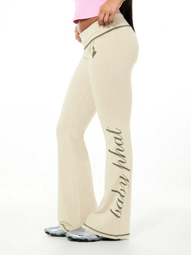 Pull On Flare Legging with Contrast Stitching and Logo