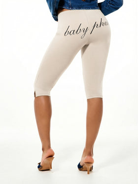 Stretch Jersey Capri with Back Print