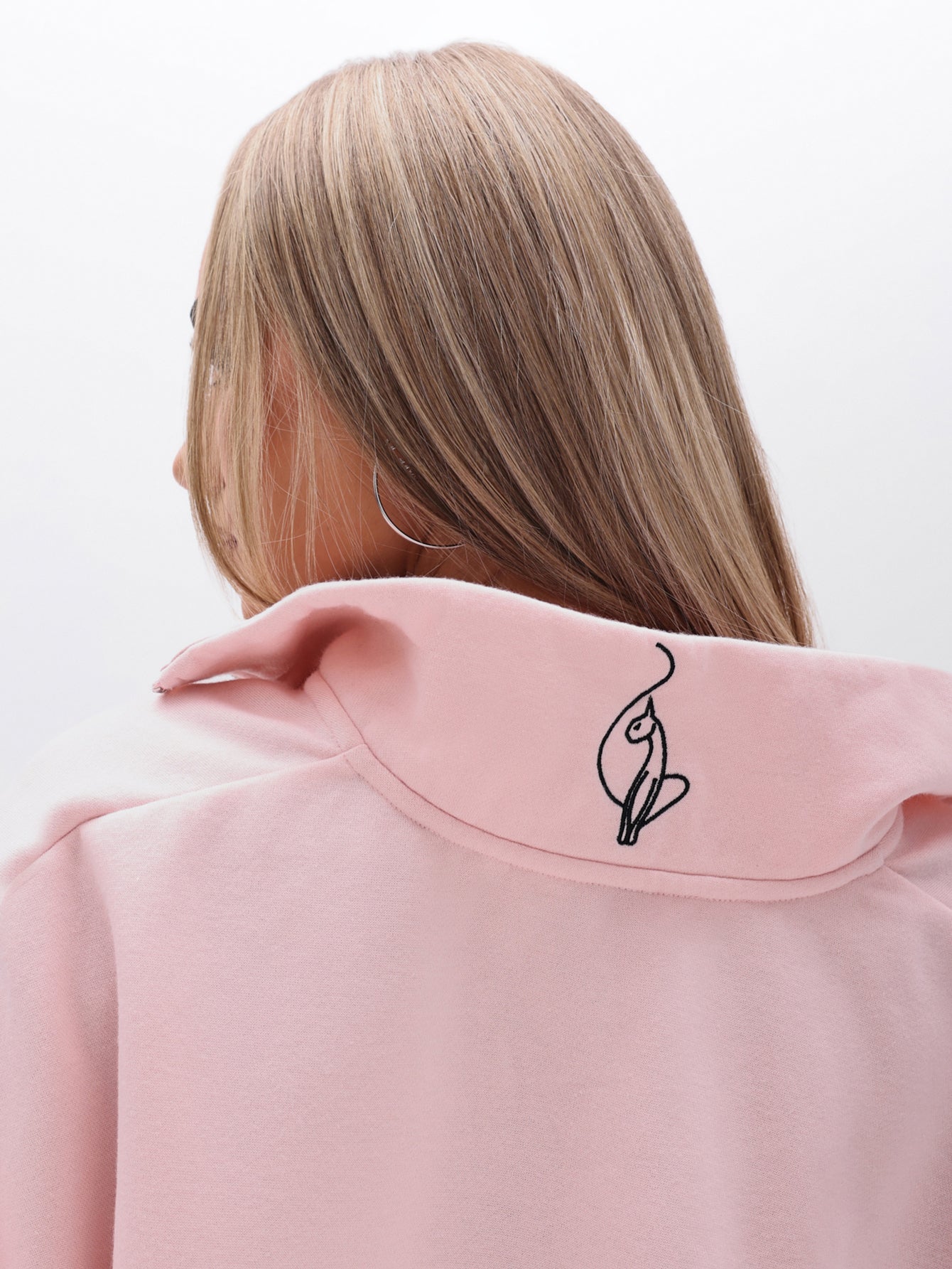 Oversized High Neck Zip Up Sweatshirt