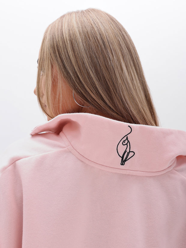 Oversized High Neck Zip Up Sweatshirt