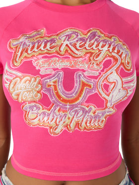 Baby Phat X True Religion Crystal Airbrush Cap Sleeve Baby Tee