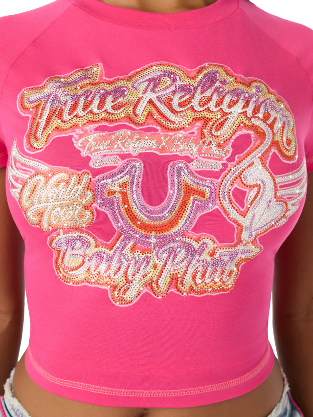 Baby Phat X True Religion Crystal Airbrush Cap Sleeve Baby Tee