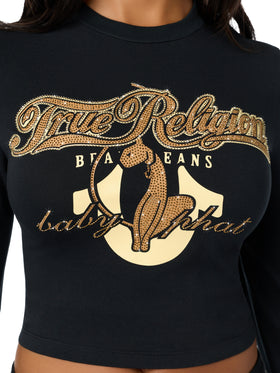 Baby Phat X True Religion Crystal Long Sleeve Baby Tee