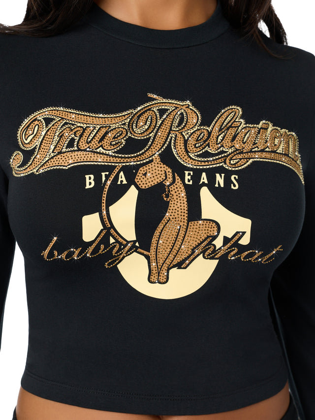 Baby Phat X True Religion Crystal Long Sleeve Baby Tee