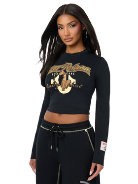 Baby Phat X True Religion Crystal Long Sleeve Baby Tee