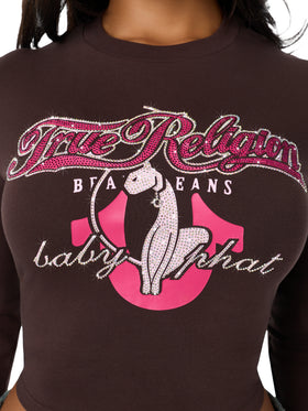Baby Phat X True Religion Crystal Long Sleeve Baby Tee
