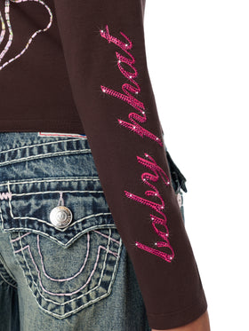 Baby Phat X True Religion Crystal Long Sleeve Baby Tee