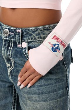 Baby Phat X True Religion Crystal Long Sleeve Baby Tee