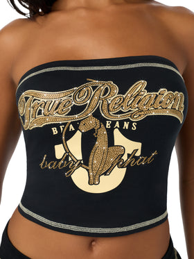 Baby Phat X True Religion Crystal Cat Tube Top