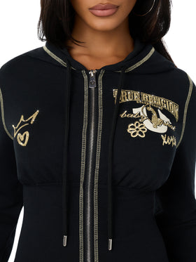 Baby Phat X True Religion Crystal Zip Hoodie