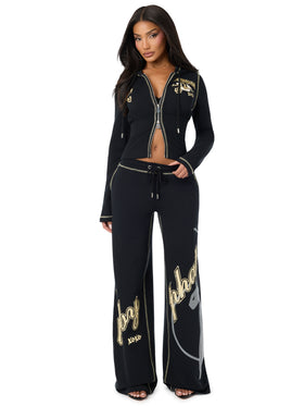 Baby Phat X True Religion Crystal Zip Hoodie