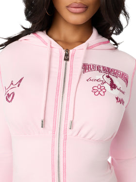 Baby Phat X True Religion Crystal Zip Hoodie