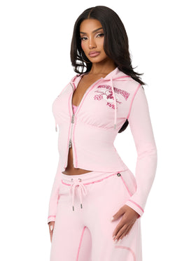 Baby Phat X True Religion Crystal Zip Hoodie