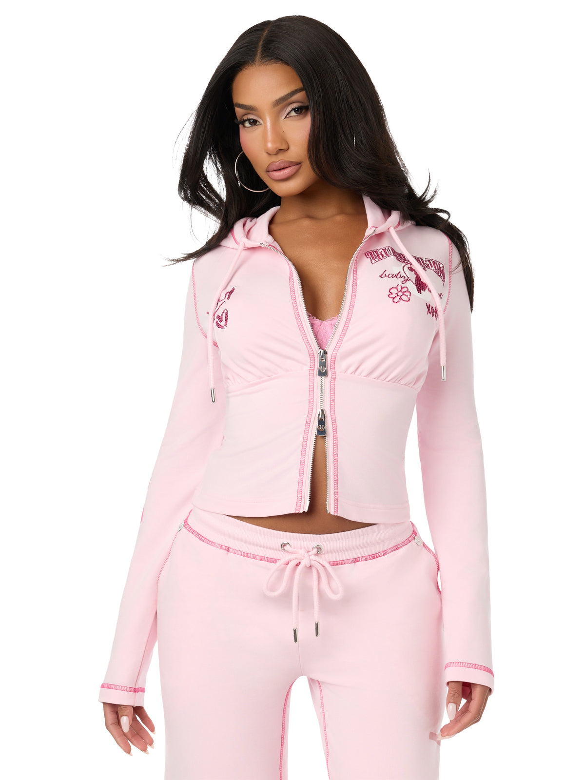 Baby Phat X True Religion Crystal Zip Hoodie