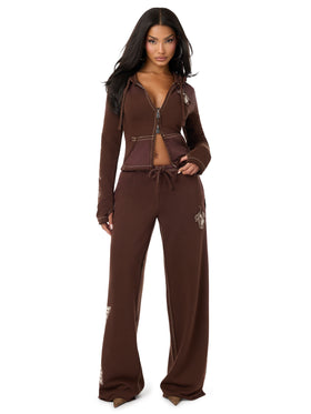 Baby Phat X True Religion Washed Big T Zip Hoodie