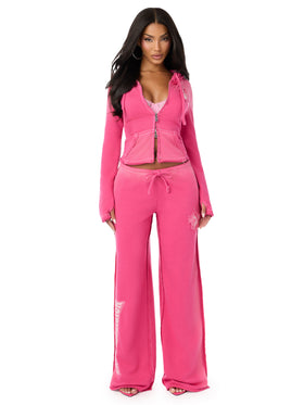 Baby Phat X True Religion Washed Big T Zip Hoodie