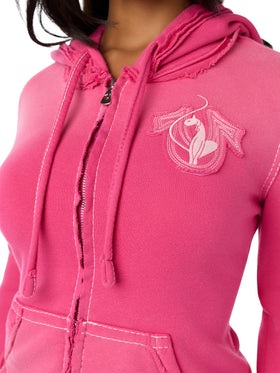 Baby Phat X True Religion Washed Big T Zip Hoodie