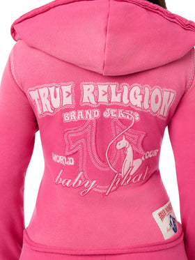 Baby Phat X True Religion Washed Big T Zip Hoodie