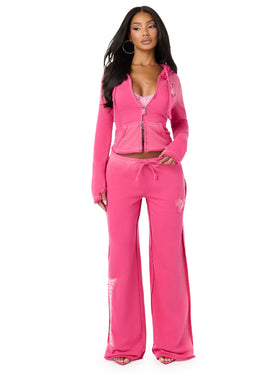 Baby Phat X True Religion Crystal Low Rise Sweatpant