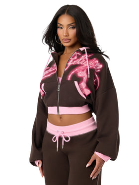 Baby Phat X True Religion Crystal Girlfriend Zip Hoodie
