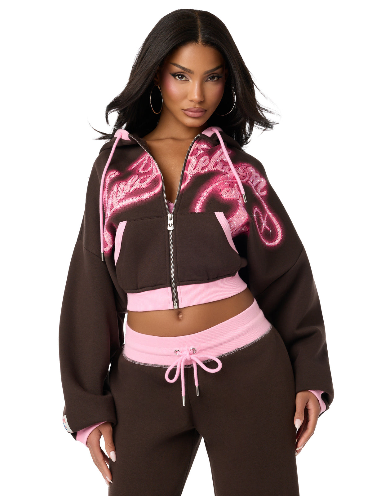 Baby Phat X True Religion Crystal Girlfriend Zip Hoodie