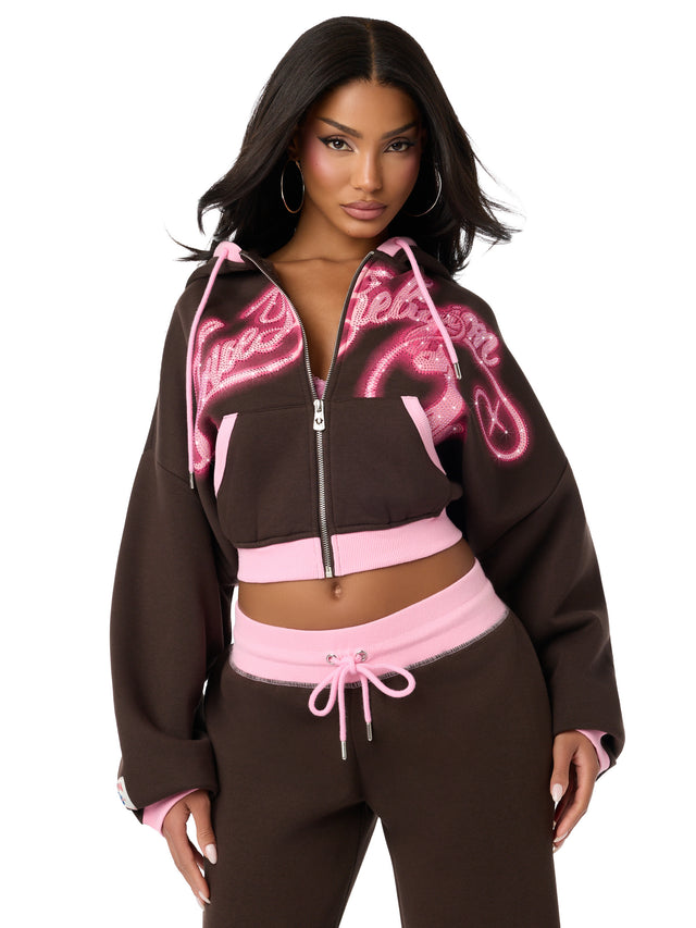 Baby Phat X True Religion Crystal Girlfriend Zip Hoodie
