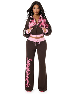 Baby Phat X True Religion Crystal Low Rise Sweatpant