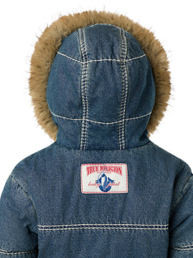 Baby Phat X True Religion Denim Super T Puffer Jacket