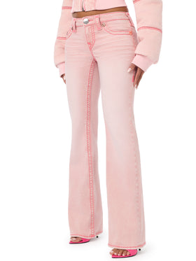 Baby Phat X True Religion Becca Low Rise Pink Super T Bootcut Jean