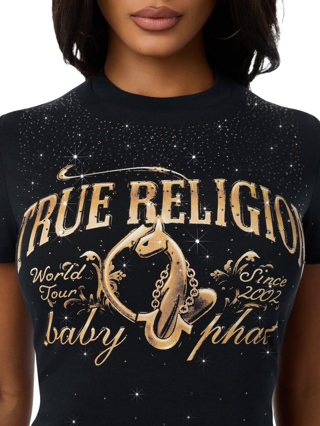 Baby Phat X True Religion Allover Crystal Baby Tee