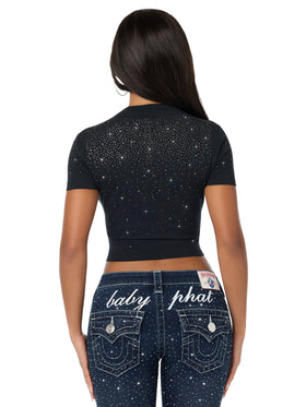 Baby Phat X True Religion Allover Crystal Baby Tee