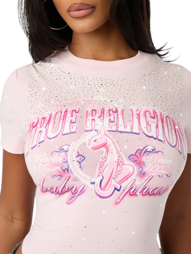 Baby Phat X True Religion Allover Crystal Baby Tee
