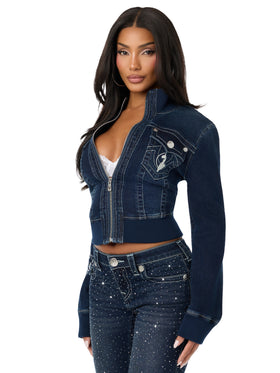 Baby Phat X True Religion Crystal Shrunken Jacket