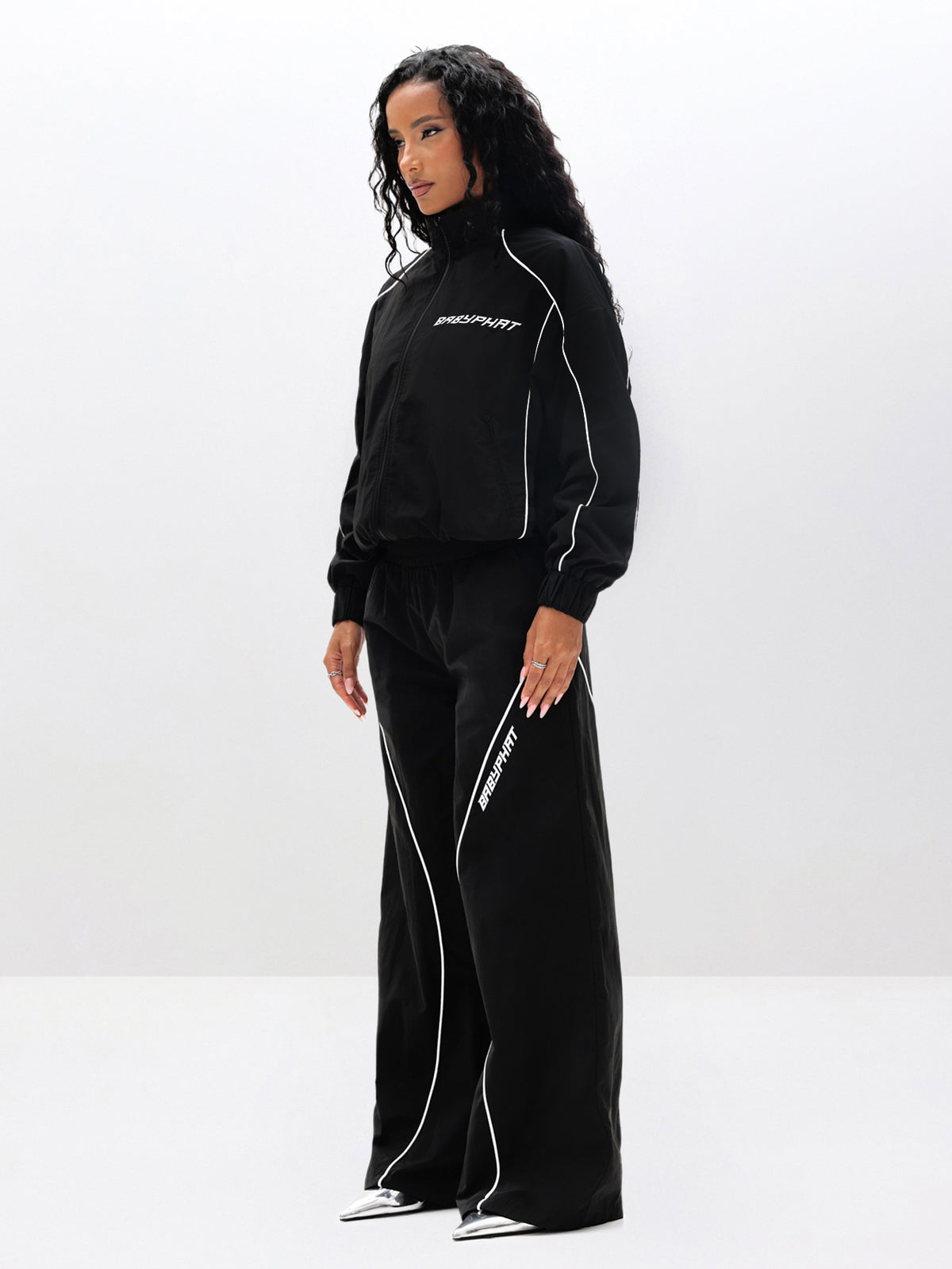 Nylon Track Jacket With Contrast Piping | Baby Phat | Baby Phat