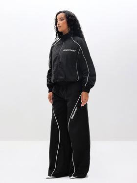 Wide Leg Nylon Trackpants