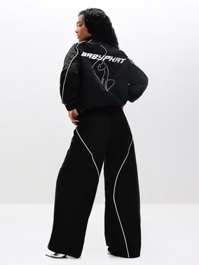 Wide Leg Nylon Trackpants