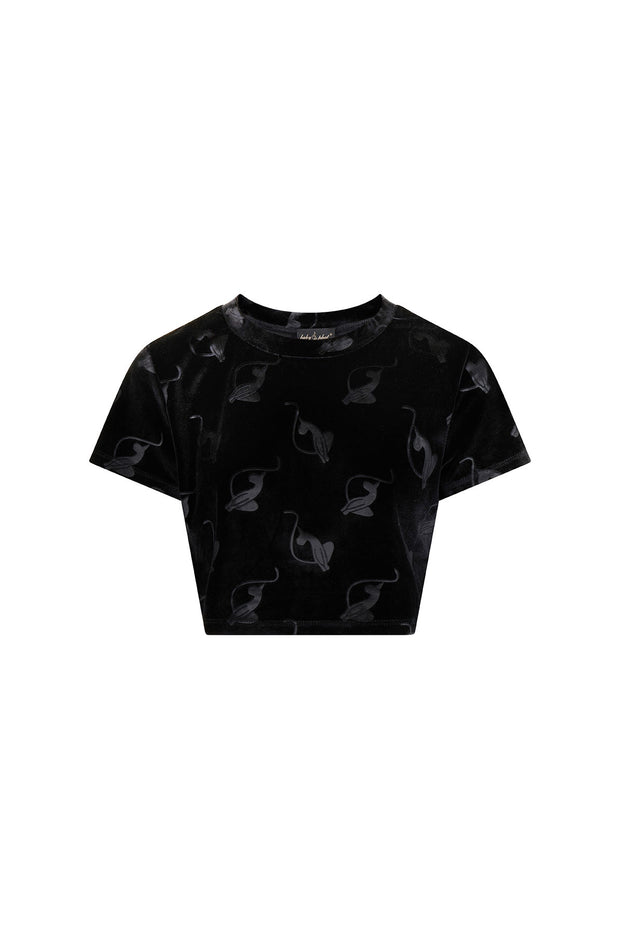 Aubrey Velour Crop Top