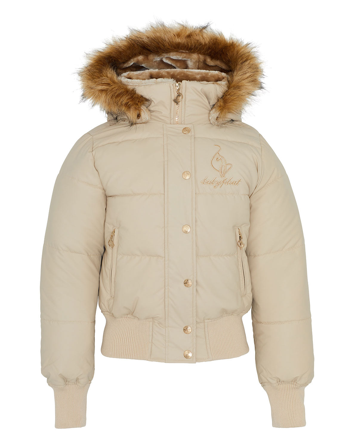 BABYPHAT オーバーサイズ フェイクファー フーデッド ボンバー