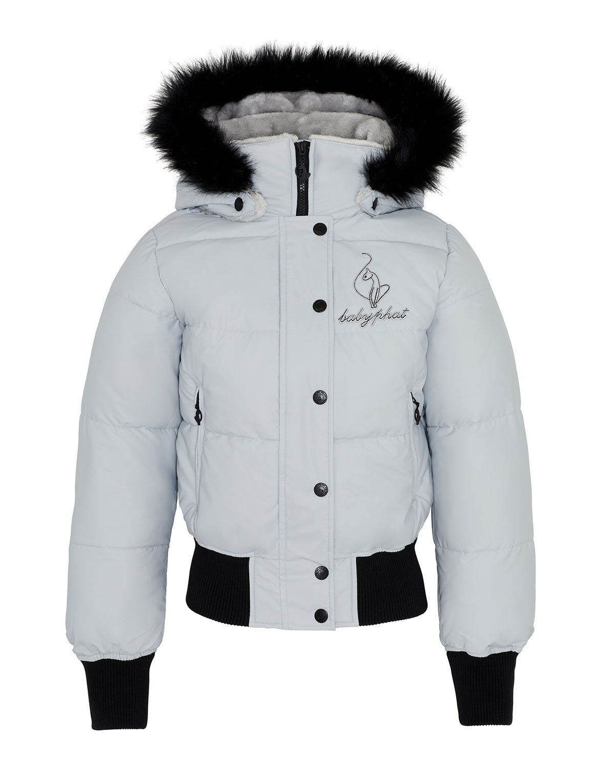 Women's Grey Puffer Jacket | Baby Phat | Baby Phat