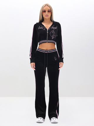 Slim Fit Velour Bootcut Pant