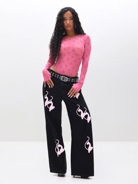 Baggy Fit Jeans with Applique