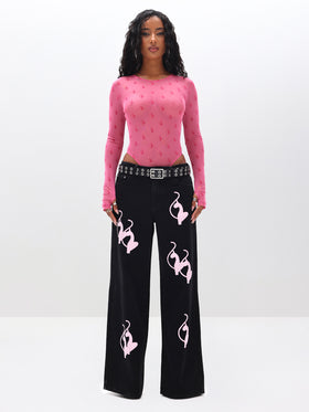 Mesh Long Sleeve Bodysuit